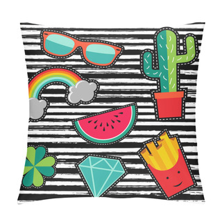 Personality  Patch Set With Cute Cartoon Illustrations Pillow Covers