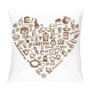 Personality  Coffee Time, Heart Shape For Your Design Pillow Covers