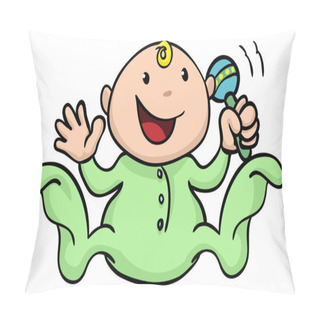 Personality  Happy Cute Baby Playing With Rattle Pillow Covers
