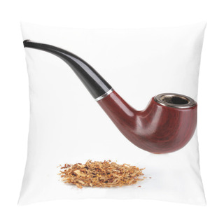 Personality  Smoking Pipe And Tobacco Isolated On White Pillow Covers