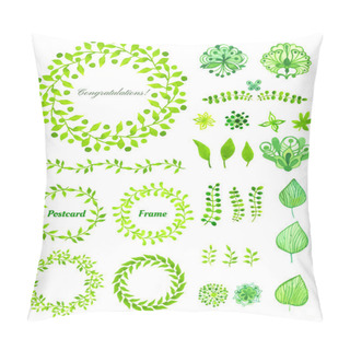 Personality  Set Of Round Frame Made Of  Leaves Pillow Covers