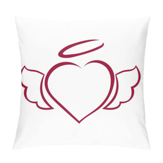 Personality  Hand Drawn Heart With Wings Pillow Covers