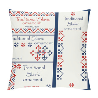 Personality  Business Card Templates With Traditional Slavic Ornament Pillow Covers