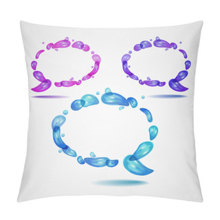 Personality  Set Of Speech Bubbles Formed From Water. Vector Pillow Covers