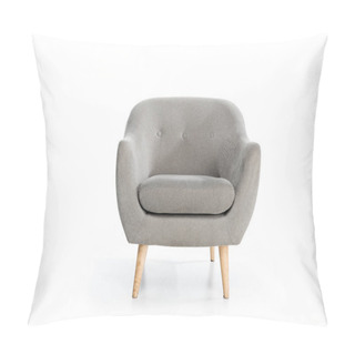 Personality  Cozy Empty Modern Grey Armchair On White Pillow Covers