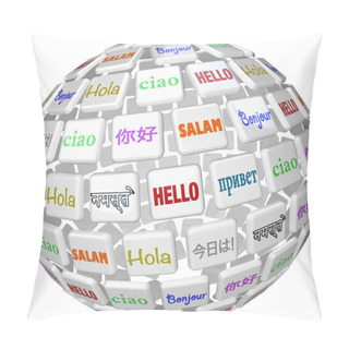 Personality  Hello Sphere Word Tiles Global Languages Cultures Pillow Covers