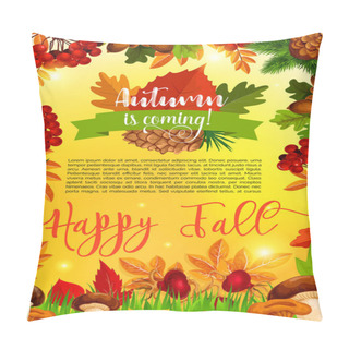 Personality  Autumn And Fall Season Banner Template With Leaf Pillow Covers