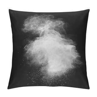 Personality  White Powder Explosion Isolated On Black Pillow Covers