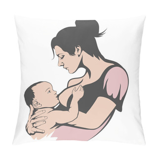 Personality  Breastfeeding Mother, Baby Feeding Breast Milk, Breastfeeding Logo Pillow Covers