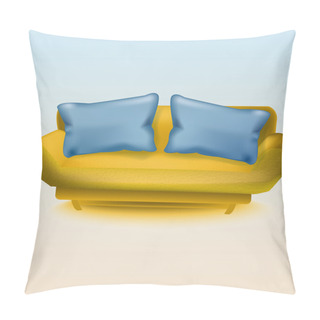 Personality  Yellow Sofa. Vector Illustration Pillow Covers