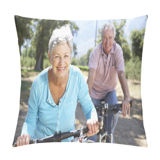Personality  Senior Couple On Country Bike Ride Pillow Covers