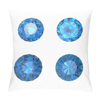 Personality  Round Swiss Blue Topaz Pillow Covers