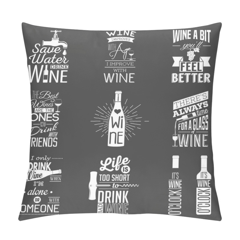 Personality  Set of vintage wine typographic quotes pillow covers