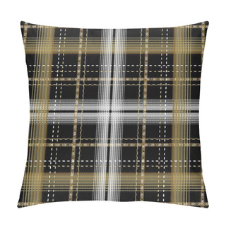 Personality  Tatran Plaid Style Checkered Greek Vector Seamless Pattern.  Pillow Covers