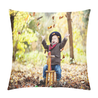 Personality  Little Boy In The Autumn Forest Pillow Covers