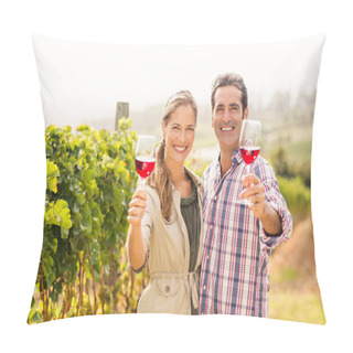 Personality  Couple Holding Glasses Of Wine Pillow Covers