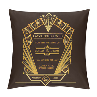 Personality  Save The Date - Wedding Invitation Card - Art Deco Vintage Style Pillow Covers