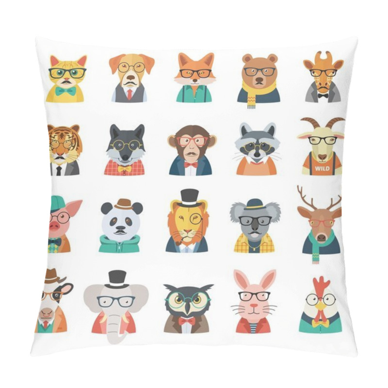 Personality  Hipster Animal Avatar Set pillow covers