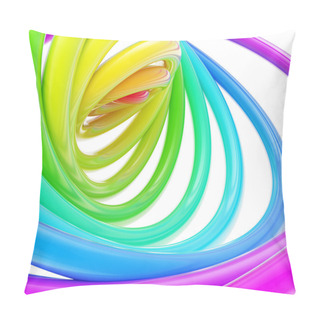 Personality  Abstract Background Made Of Glossy Hoop Torus Rings Pillow Covers