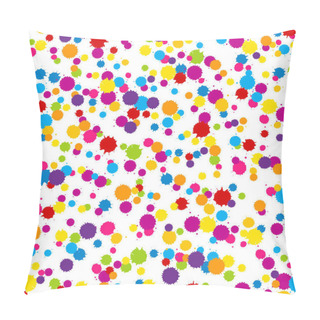 Personality  Vector Vibrant Color Holi Paint Splashes Or Blots Holiday Background In Flat Style Pillow Covers