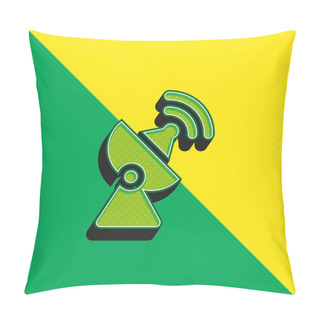 Personality  Antenna Green And Yellow Modern 3d Vector Icon Logo Pillow Covers