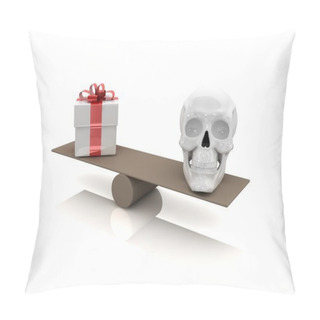 Personality  Choice Concept. Gift And Skull Pillow Covers