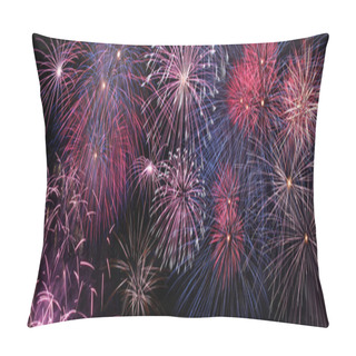 Personality  Colorful Holiday Fireworks Panoramic View Pillow Covers
