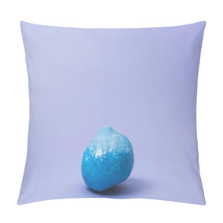 Personality  Festive Painted Blue Pumpkin On Violet Background Pillow Covers
