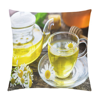 Personality  Chamomile Tea On Wooden  Pillow Covers
