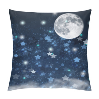 Personality  Christmas Stars And Moon    Background Pillow Covers