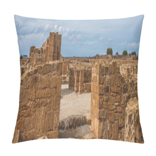 Personality  Panoramic Shot Of Ancient House Of Theseus Ruins In Paphos Pillow Covers