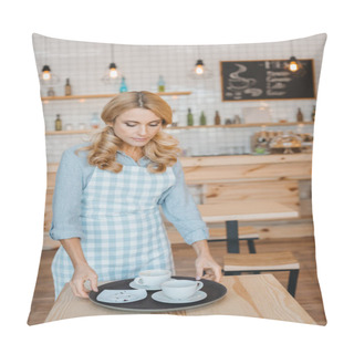 Personality  Waitress With Utensils And Tray Pillow Covers