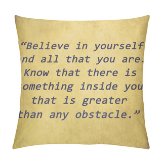 Personality  Inspirational Quote Word By Christian D. Larson On Old Paper Bac Pillow Covers