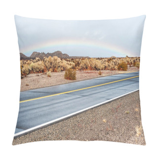 Personality  Open Highway And Rainbow  Pillow Covers