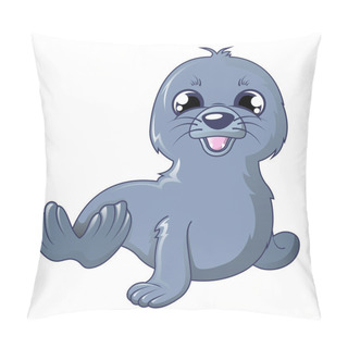 Personality  Walrus Icon, Cartoon Style Pillow Covers