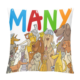 Personality  Group Of Many Dogs And Cats Pillow Covers