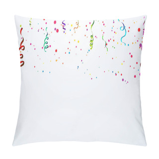 Personality  Happy Birthday Balloons Colorful Celebration Frame Background With Confetti. Pillow Covers