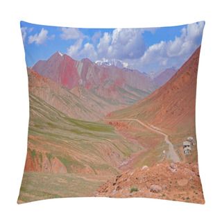 Personality  Red Mountains Of The Beginning Of The High Pamir! Further Tajikistan. Pillow Covers