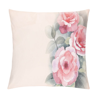 Personality  Watercolor Wild Rose Flower. Pillow Covers