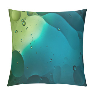 Personality  Creative Abstract Background From Mixed Water And Oil In Blue And Green Color Pillow Covers