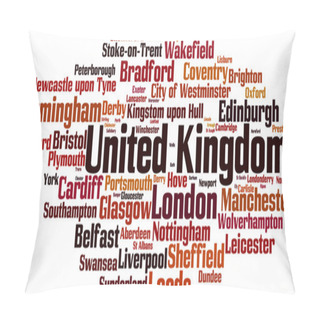 Personality  Cities In United Kingdom Word Cloud Pillow Covers