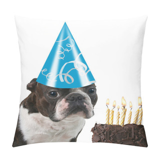 Personality  Boston Terrier With Birthday Hat Pillow Covers
