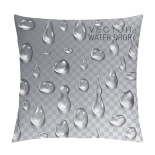 Personality  Clean Water Drops Set On Transparent Background - Condensation Drop Illustration Pillow Covers