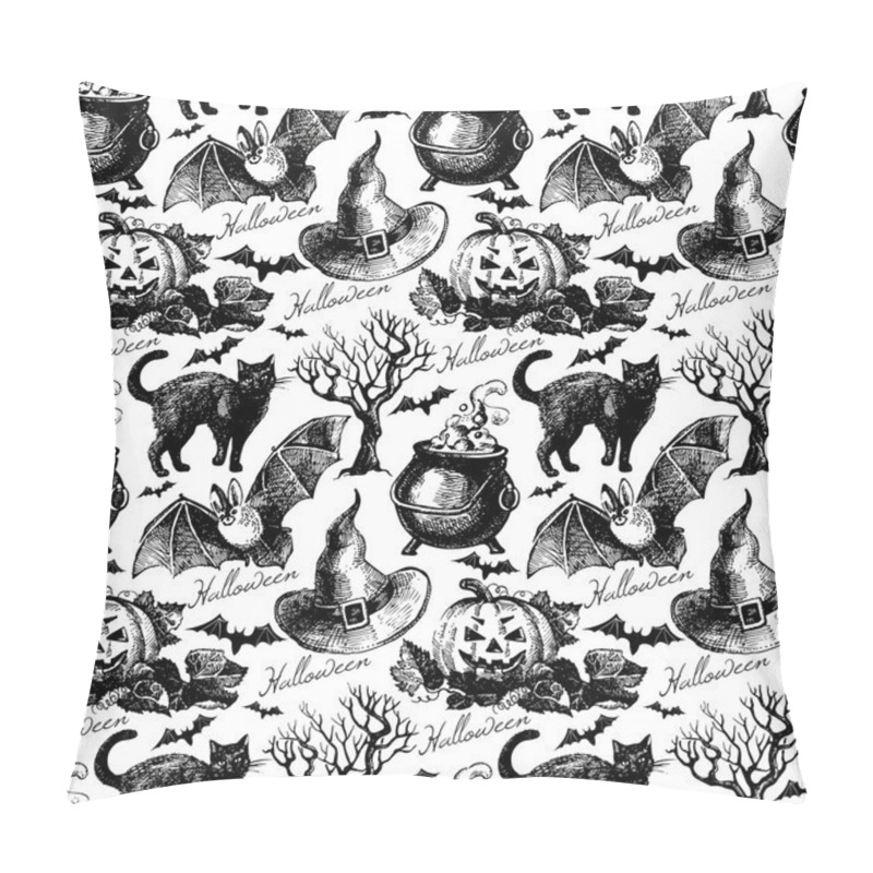 Personality  Sketch Halloween seamless pattern pillow covers