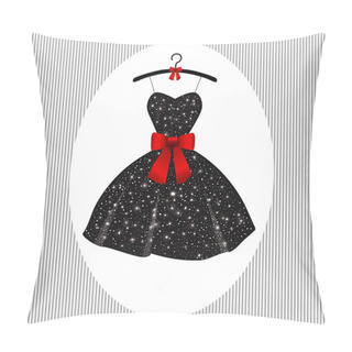 Personality  Little Evening Dress Black On Hangers Pillow Covers