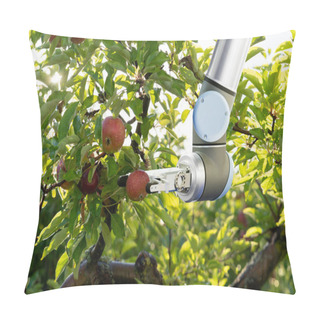 Personality  The Robot Arm Is Working In The Smart Farm. Digital Transformation Of Farming. Pillow Covers
