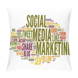 Personality  Social Media Marketing In Tag Cloud Pillow Covers
