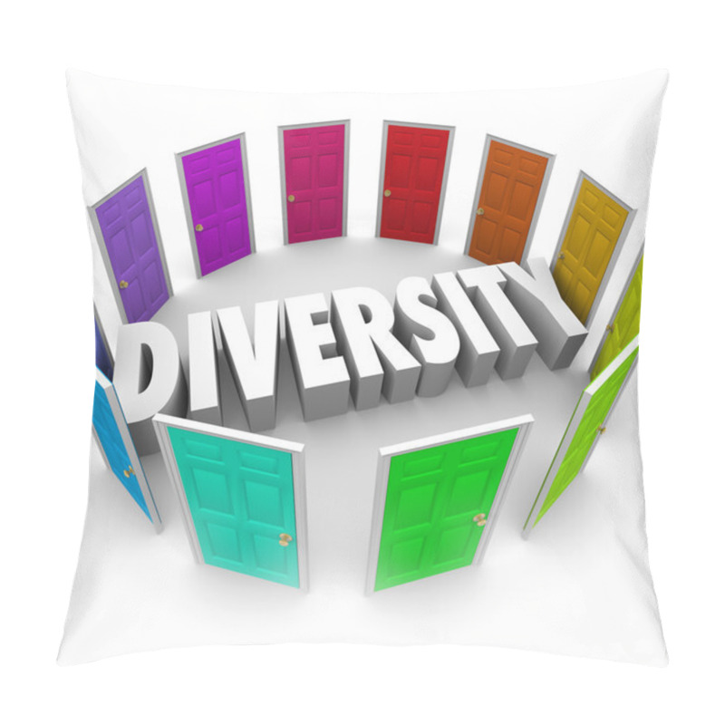 Personality  Diversity 3d Word Many Choices Ethnic Racial Backgrounds Heritag pillow covers