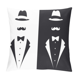Personality  Gentleman Symbols. Avatar Icon. Male Sign. Vector Isolated Illustration Pillow Covers