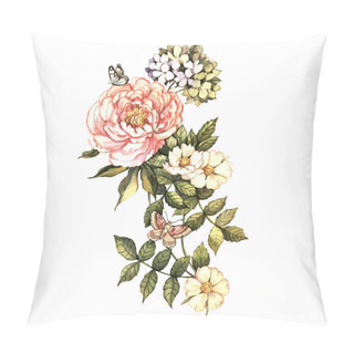 Personality Watercolor Vintage Floral Motifs Pillow Covers